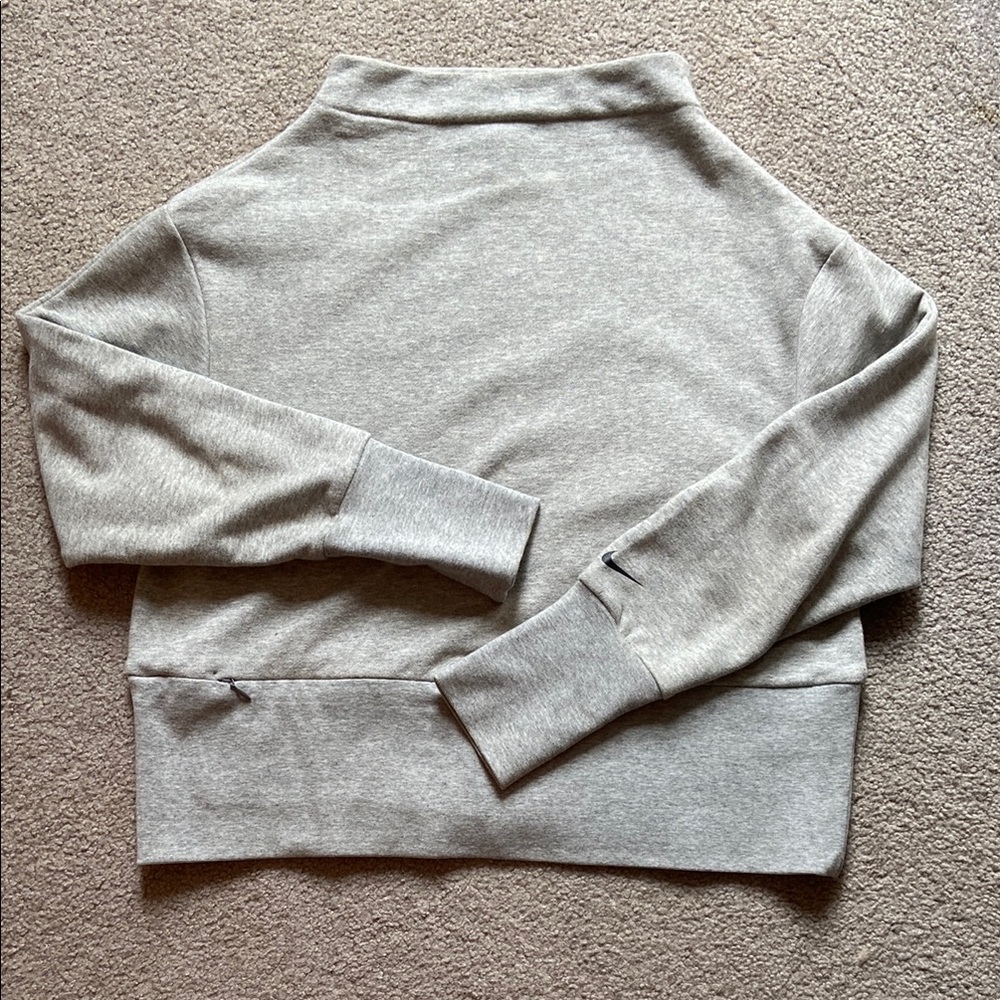 Nike Gray Turtleneck Sweater with Ribbed Cuffs